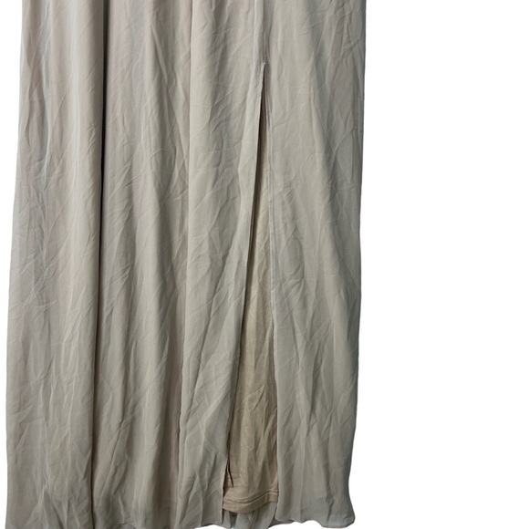 Birdy Grey Size S Devin Convertible Gown Taupe Slit Missing Sleeve Upcycle NEW - Picture 4 of 7
